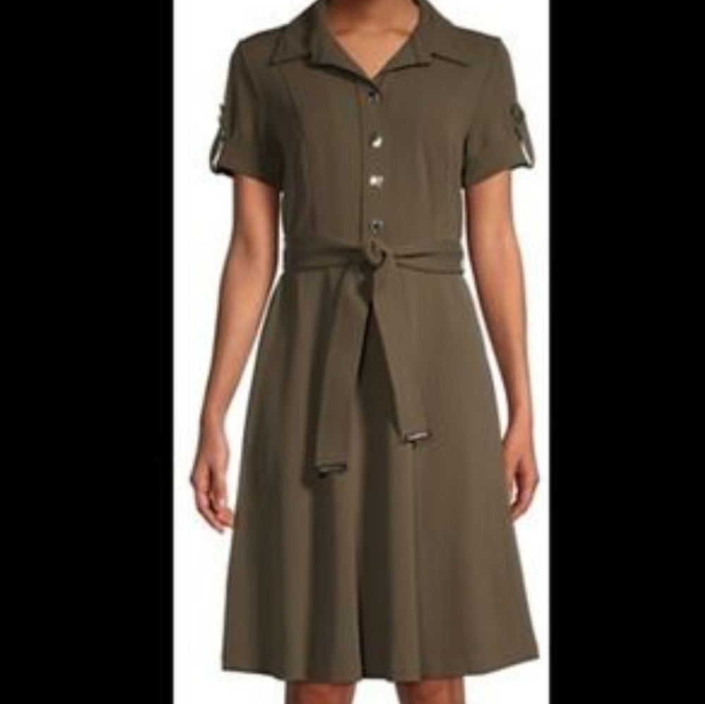 Tommy Hilfiger Olive Green Shirt Dress (12)